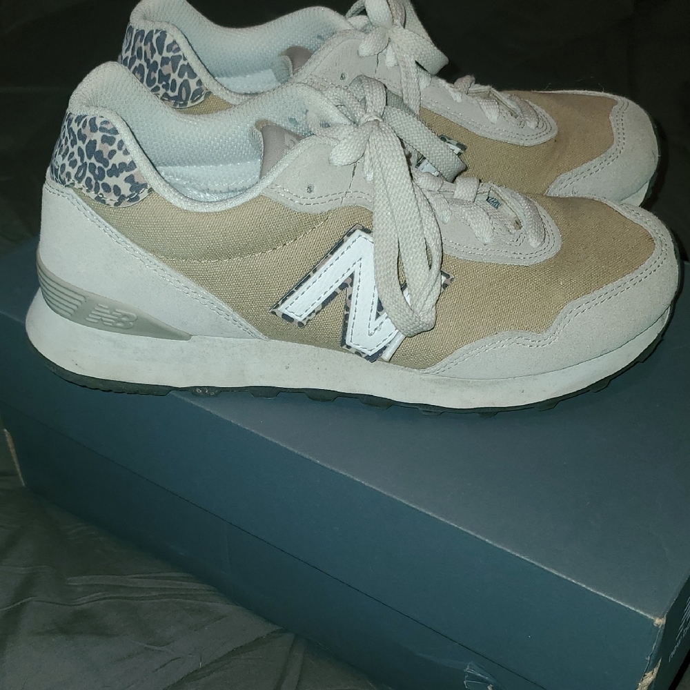 New Balance Women's Beige and White Sneakers